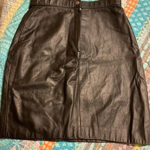 Black leather skirt